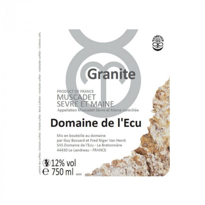 Domaine de l'Ecu Muscadet de Sevre et Maine "Granite" blanc sec 2020 étiquette
