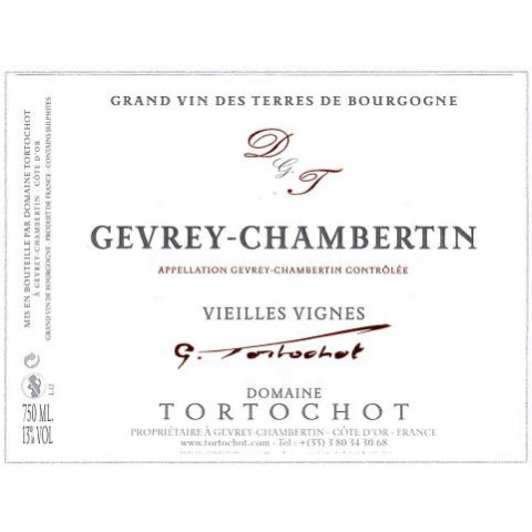Domaine Tortochot Gevrey Chambertin Vieilles Vignes rouge 2020 bouteille