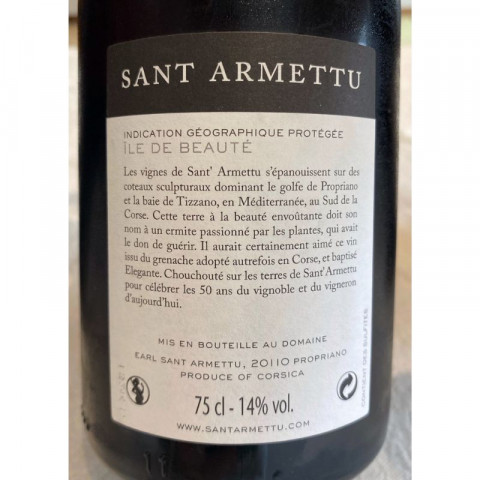 Domaine Sant Armettu Sartene Elegante rouge 2020 bouteille