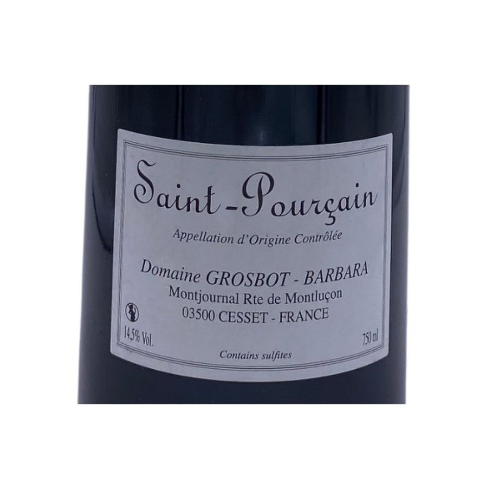 Domaine Grosbot-Barbara Saint-Pourçain "La Chambre d'Edouard" rouge 2020 contre étiquette