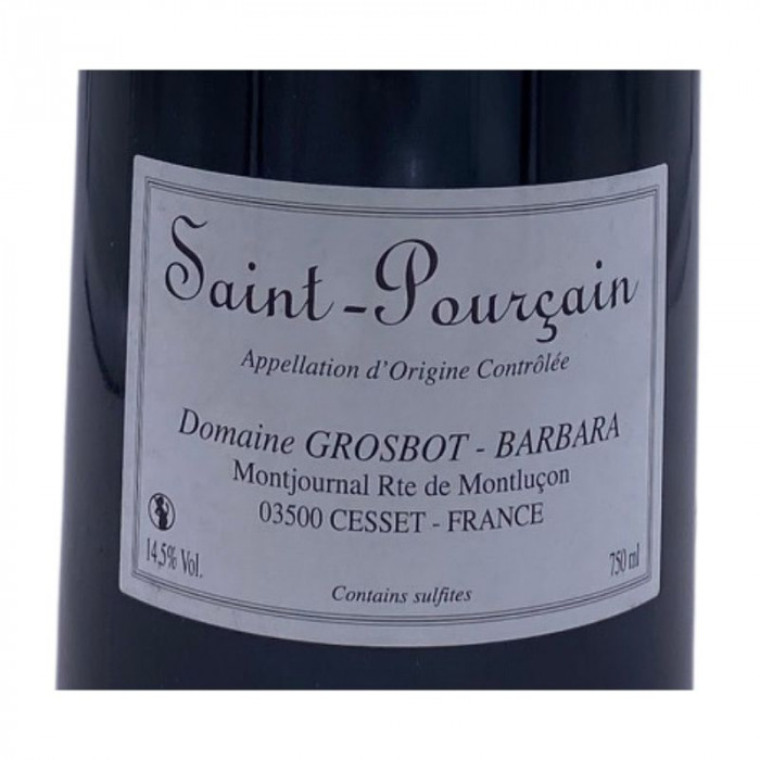 Domaine Grosbot-Barbara Saint-Pourçain "La Chambre d'Edouard" rouge 2020 contre étiquette