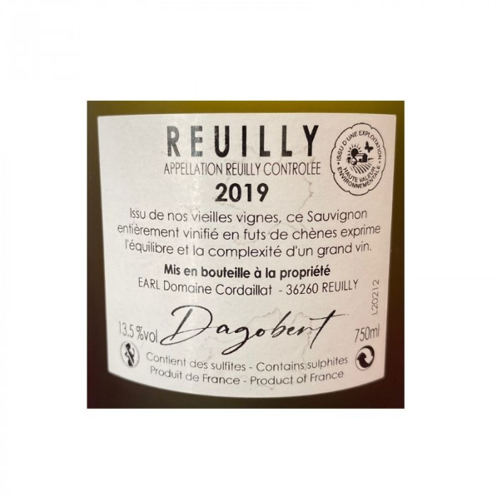Domaine Cordaillat Reuilly "Dagobert" blanc 2019