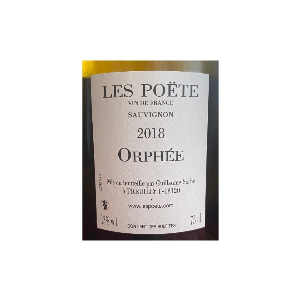 Domaine Les Poëte "Orphée" (sauvignon) blanc sec 2018 contre étiquette