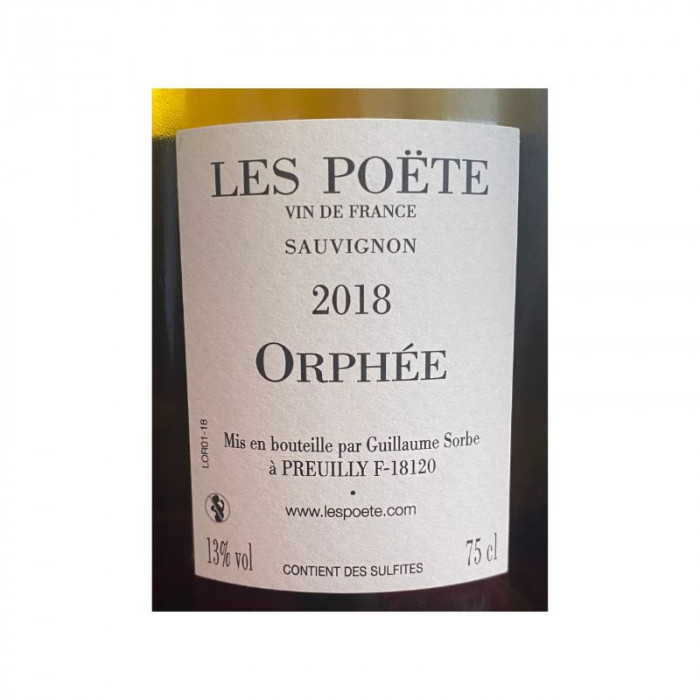 Domaine Les Poëte "Orphée" (sauvignon) blanc sec 2018 contre étiquette