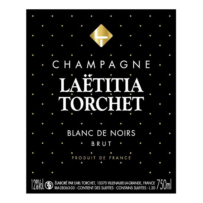 Champagne Laëtitia Torchet Blanc de Noirs Brut etiquette
