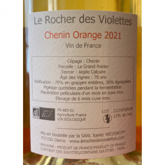 Le Rocher des Violettes "chenin orange" 2021