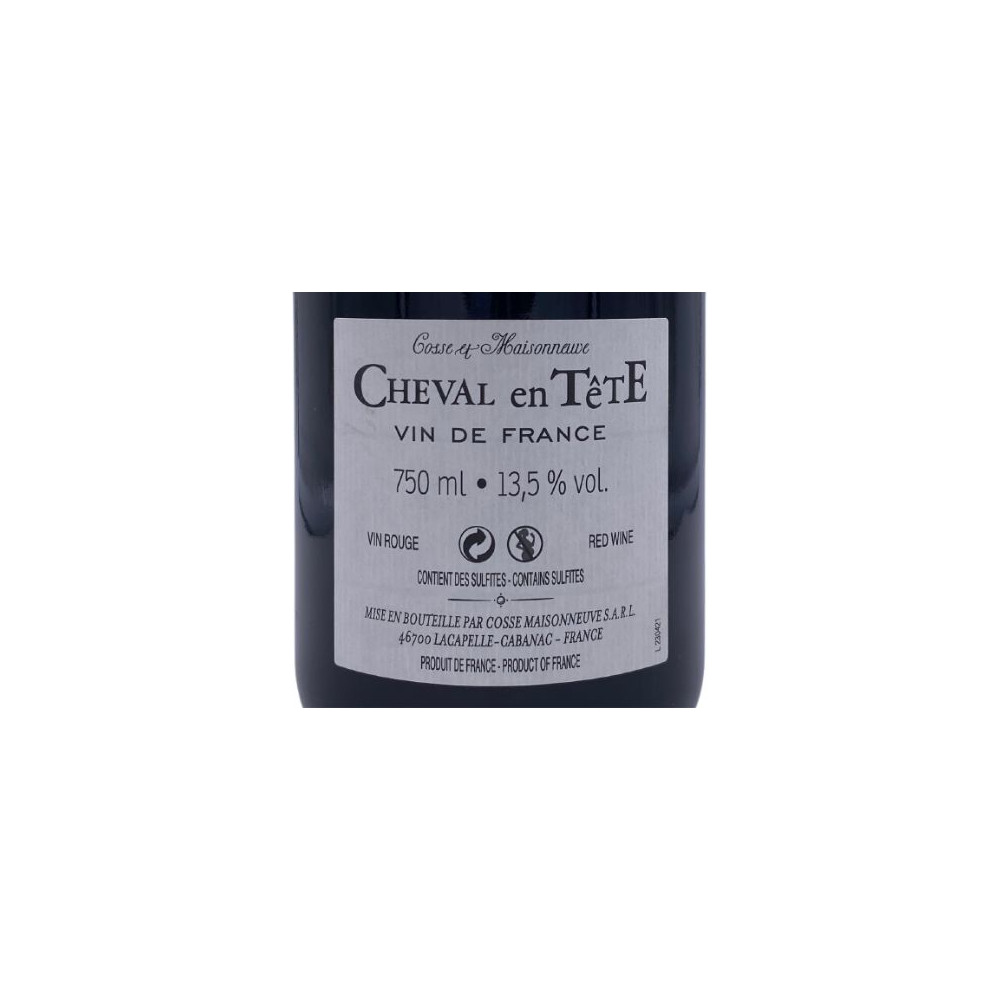 Domaine Cosse-Maisonneuve Cahors "Cheval en tête" rouge 2020 étiquette