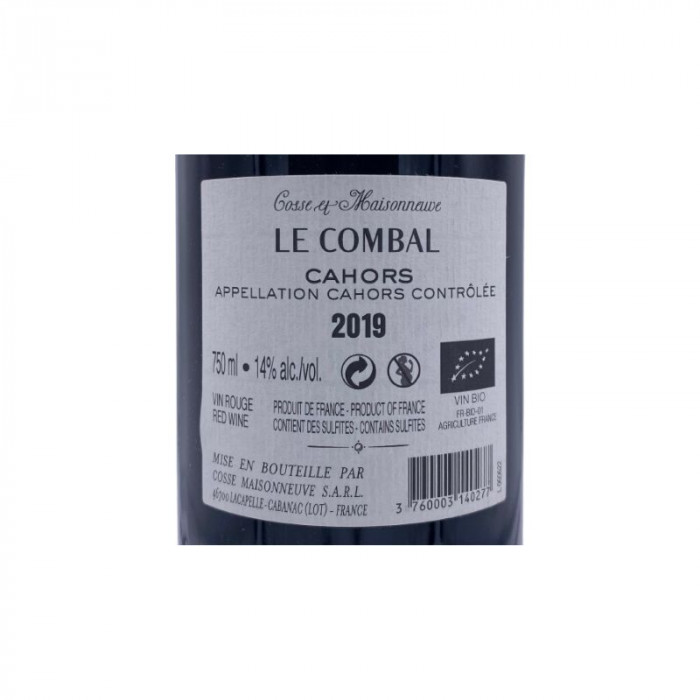 Domaine Cosse-Maisonneuve Cahors "Le Combal" rouge 2019 étiquette