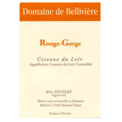 Domaine de Bellivière Coteaux du Loir "Rouge-Gorge" rouge 2020 bouteille