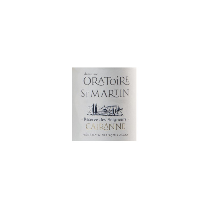 Domaine de l'Oratoire Saint-Martin Cairanne "Réserve des Seigneurs" rouge 2020 etiquette