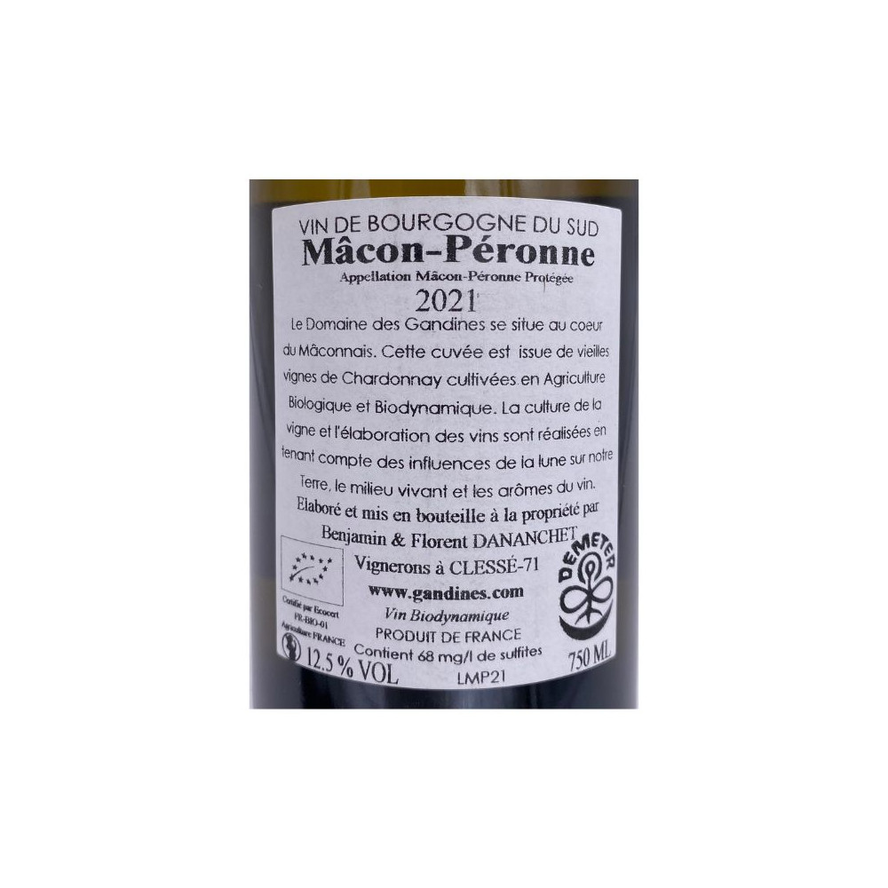 Domaine des Gandines Mâcon-Péronne blanc sec 2021