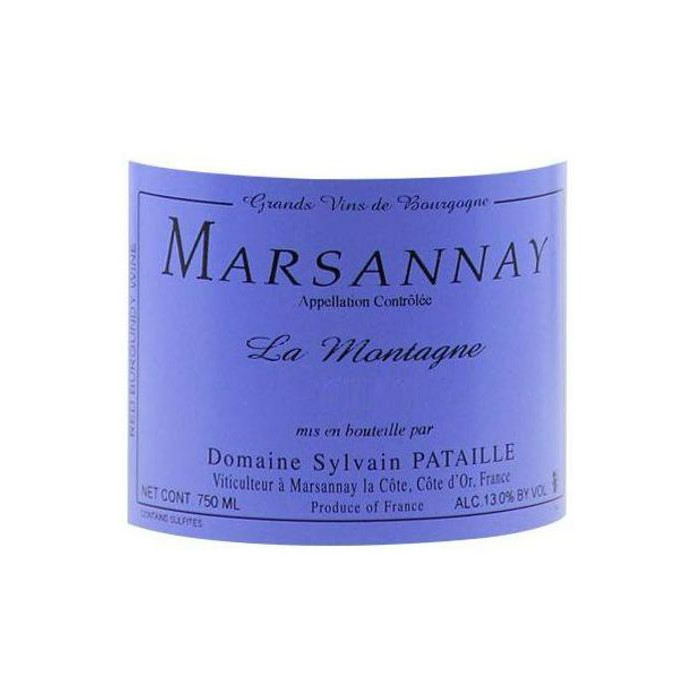 Domaine Sylvain Pataille Marsannay "La Montagne" rouge 2020 etiquette