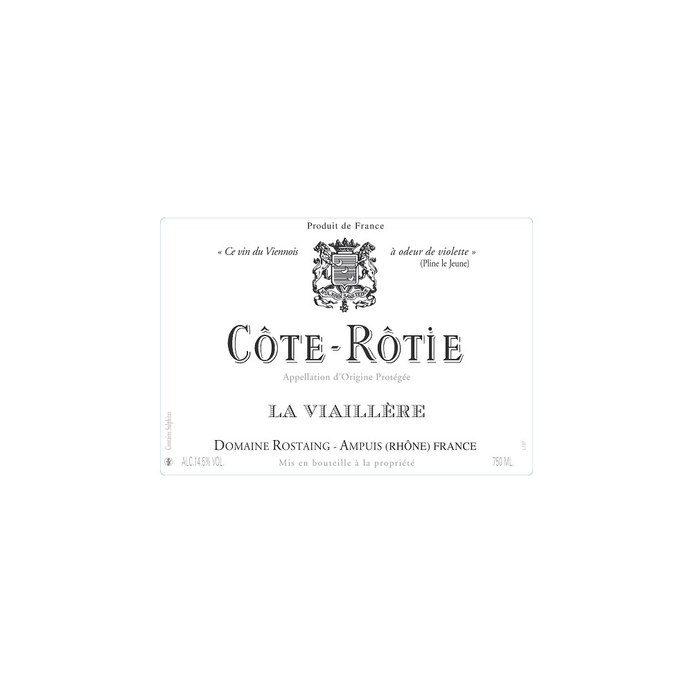 Domaine Rostaing Côte-Rôtie "Viaillère" rouge 2020 étiquette