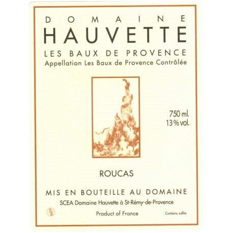 Domaine Hauvette "Roucas" rouge 2020 etiquette