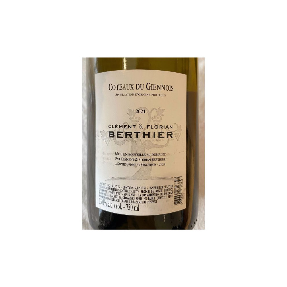 Domaine Berthier Coteaux du Giennois dry white 2021
