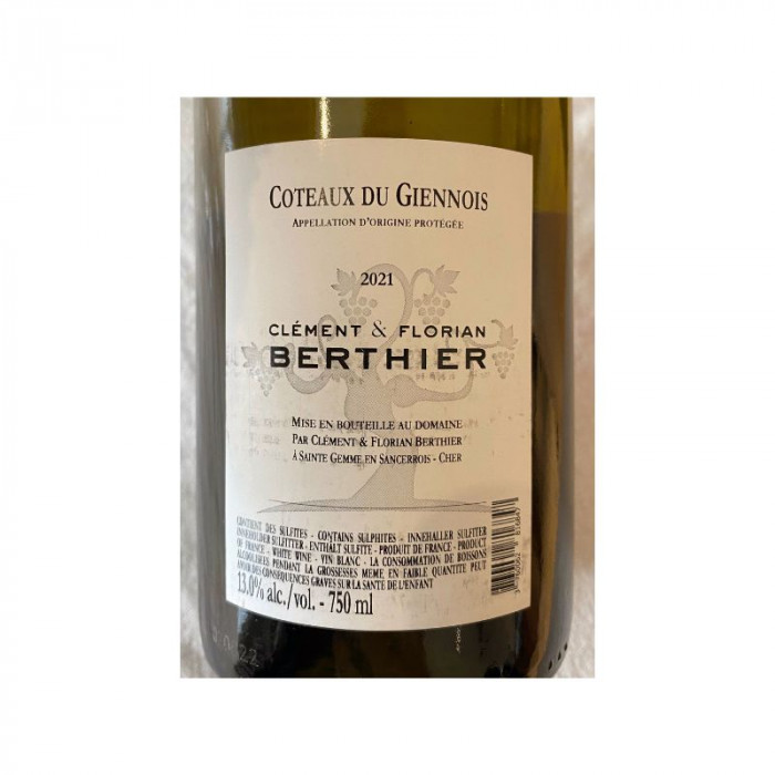 Domaine Berthier Coteaux du Giennois dry white 2021