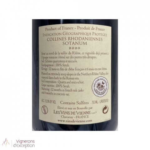 Les Vins de Vienne Sotanum rouge 2020 bouteille