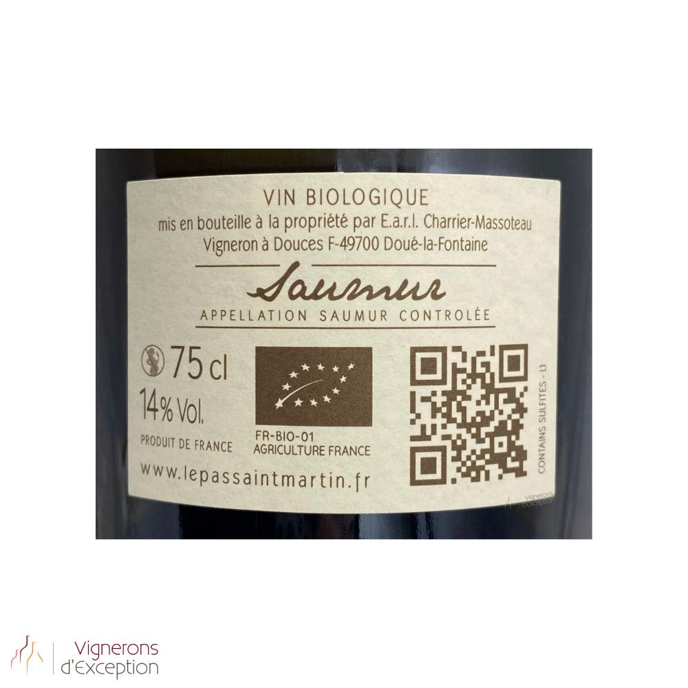 Domaine Le Pas Saint Martin Saumur "La Pierre Frite" rouge 2020 contre étiquette