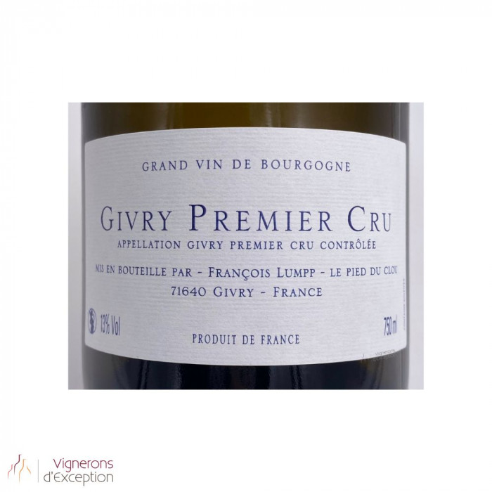 Domaine François Lumpp Givry 1er Cru "Petit Marole" blanc sec 2019 contre étiquette