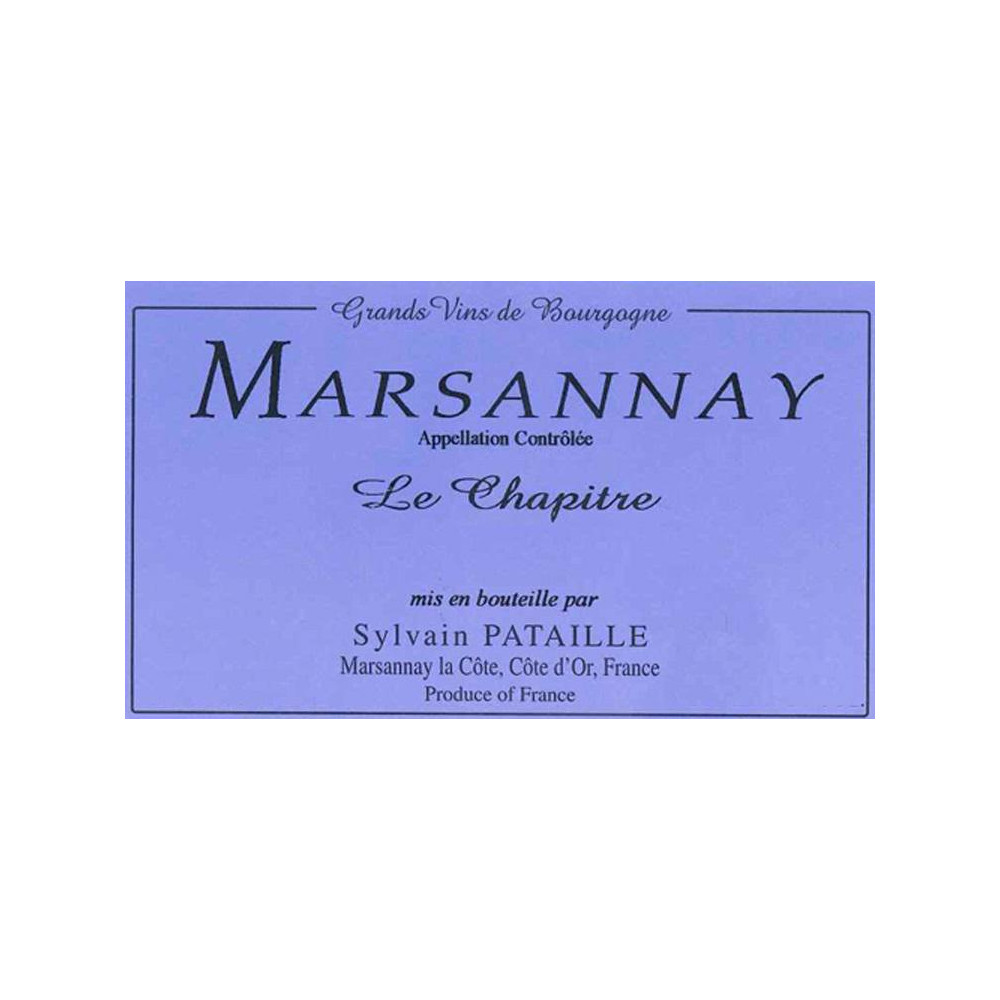 Domaine Sylvain Pataille Marsannay "Le Chapître" blanc 2020 etiquette
