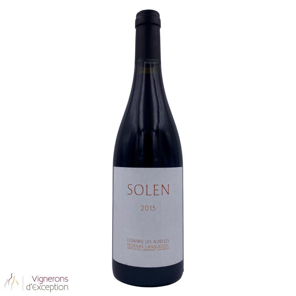 Domaine Les Aurelles Languedoc Pézenas "Solen" rouge 2015 bouteille Domaine Les Aurelles Languedoc Pézenas "Solen" rouge 2015 bouteille