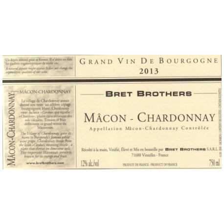 Bret Brothers Macon Chardonnay 2013