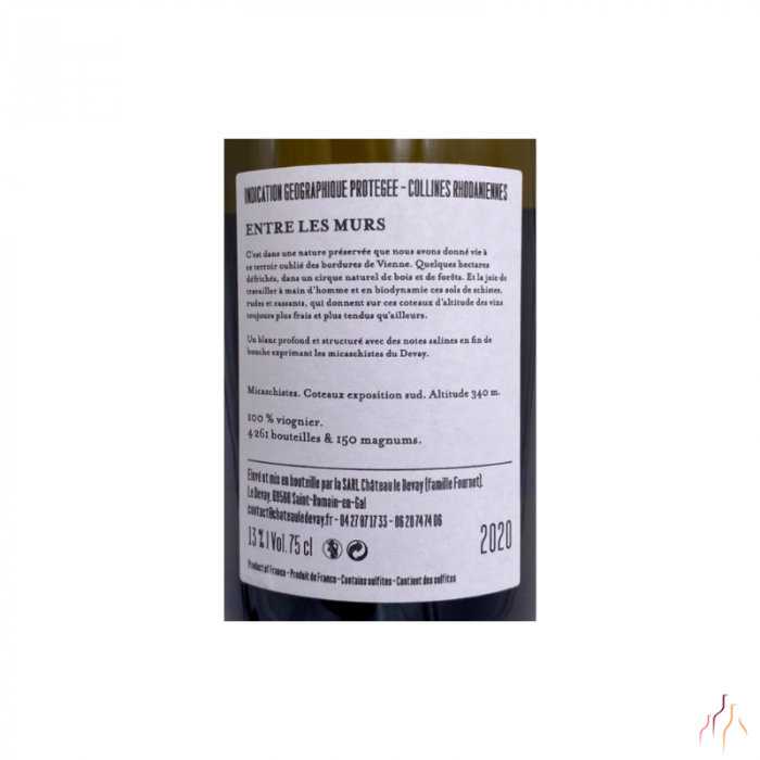 Château Le Devay "Entre les Murs" (viognier) blanc sec 2020