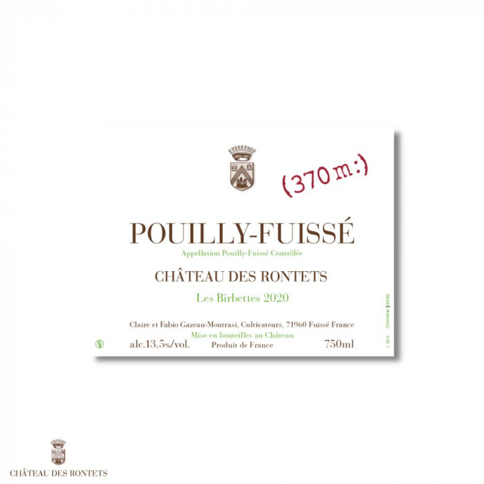 Chateau des Rontets Pouilly-Fuisse "Les Birbettes" 2020 dry white