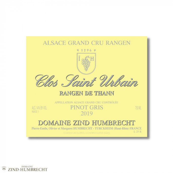 Domaine Zind-Humbrecht Pinot Gris "Clos Saint Urbain Rangen de Thann" blanc sec 2019
