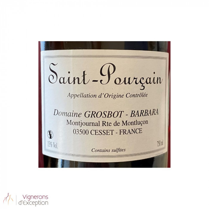 Domaine Grosbot-Barbara Saint-Pourçain "Vin d'Alon" blanc sec 2022 contre etiquette