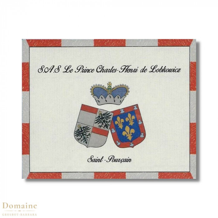 Domaine Grosbot-Barbara Saint-Pourçain "S.A.S. Prince Charles-Henri de LOBKOWICZ" blanc sec 2021 etiquette
