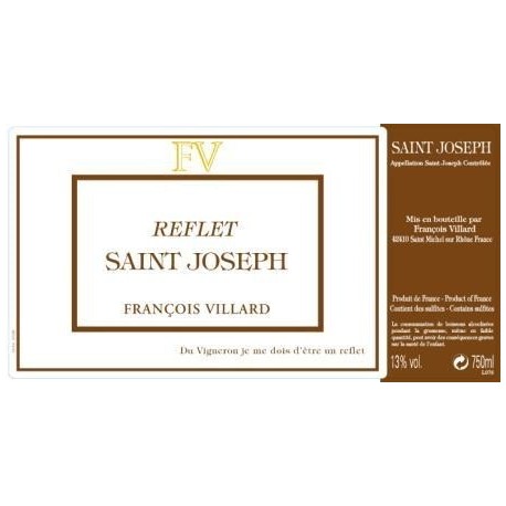 Domaine François Villard Saint-Joseph Reflet rouge 2020 etiquette