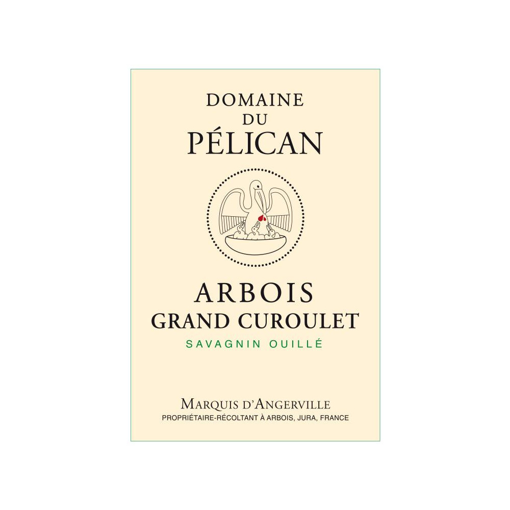 Domaine du Pélican Arbois savagnin ouillé "Grand Curoulet" blanc sec 2020 etiquette