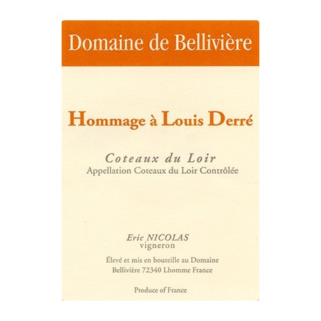 Domaine de Belliviere "Hommage a Louis Derre" red 2013