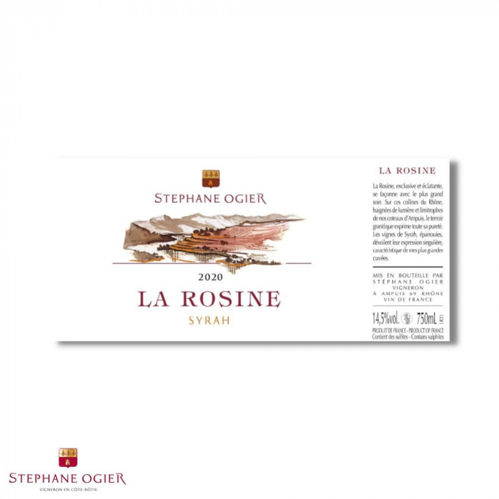 Domaine Stéphane Ogier "La Rosine" (syrah) rouge 2020 etiquette