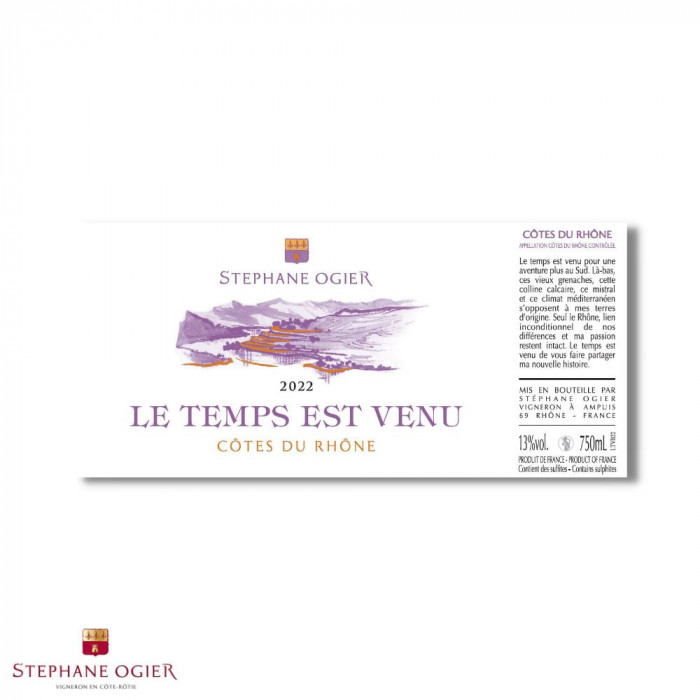 Domaine Stéphane Ogier Côtes du Rhône "Le Temps est Venu" blanc sec 2022