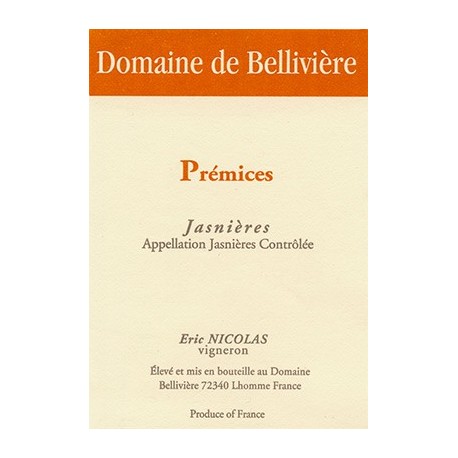 Domaine de Belliviere "Premices" dry white 2013