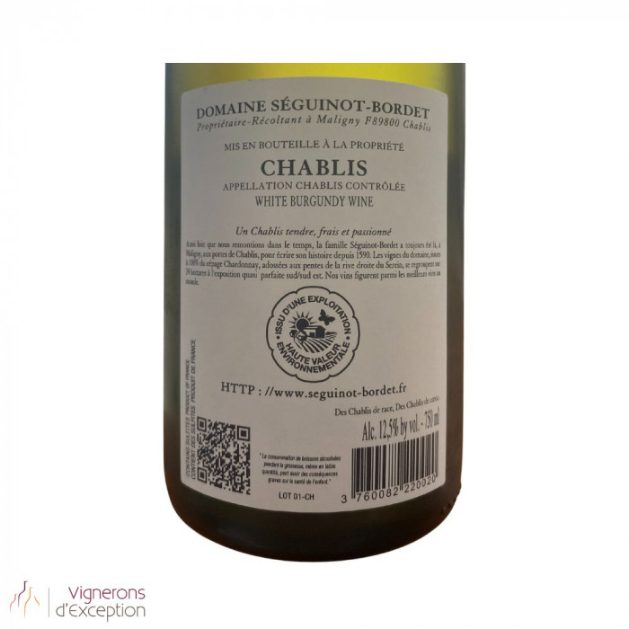Domaine Séguinot-Bordet Chablis dry white 2022