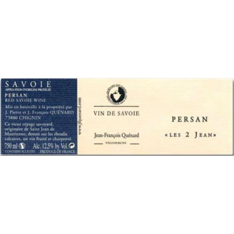 Domaine JP et JF Quenard "Les 2 Jean" (persan) rouge 2022 etiquette