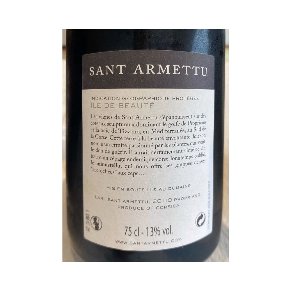 Domaine Sant Armettu Sartene "L'Ermite" rouge 2021 étiquette