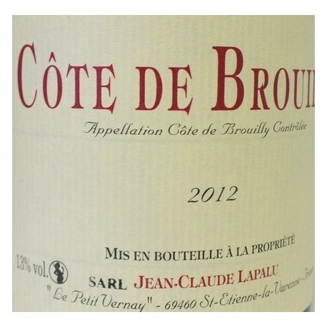 Jean Claude Lapalu cote de brouilly 2014