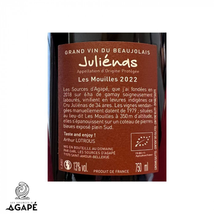 Les Sources d'Agapé Juliénas "Les Mouilles" red 2022