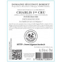 Domaine Seguinot Bordet Chablis 1er Cru "Fourchaume" blanc sec 2022 contre etiquette