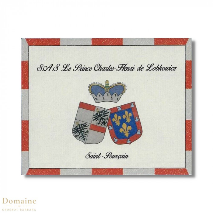 Domaine Grosbot-Barbara Saint-Pourçain "S.A.S. Prince Charles-Henri de LOBKOWICZ" blanc sec 2022 etiquette