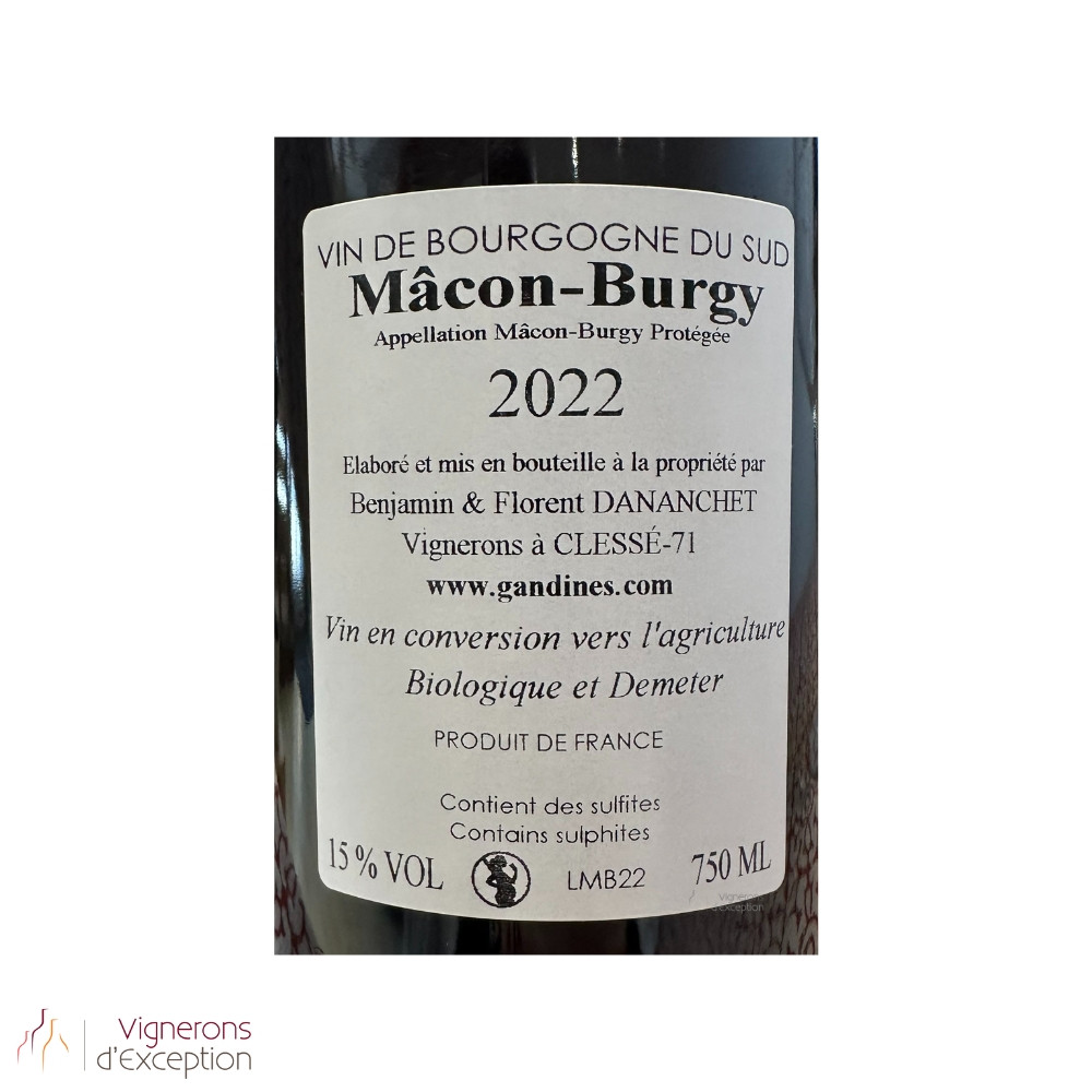 Domaine des Gandines Mâcon-Burgy red 2022