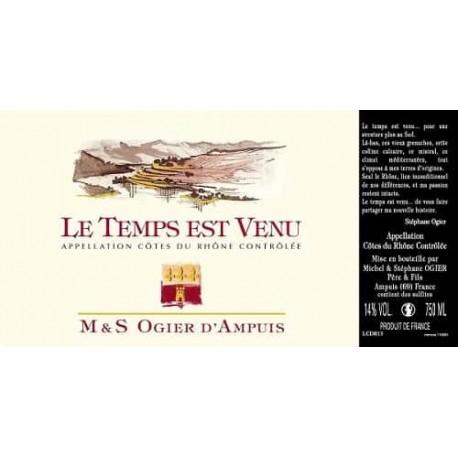 Domaine Michel et Stéphane Ogier "Le Temps est Venu" (Grenache) rouge 2012 (75 cl)