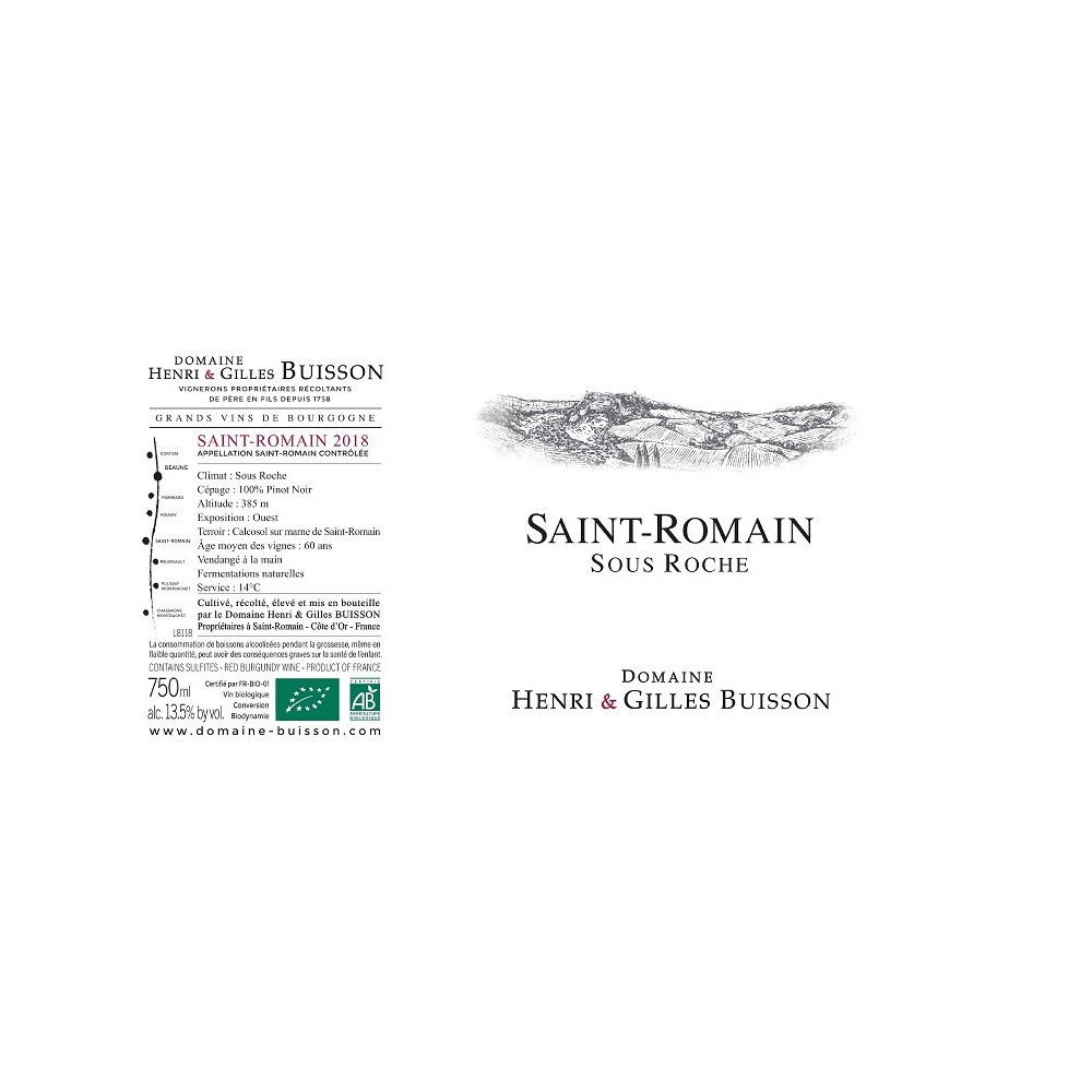 Domaine Henri et Gilles Buisson Saint-Romain "Sous Roche" red 2021