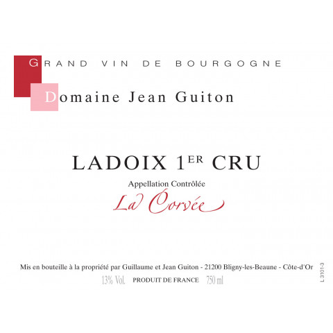 Domaine Jean Guiton Ladoix 1er Cru "La Corvée" rouge 2021 bouteille 2