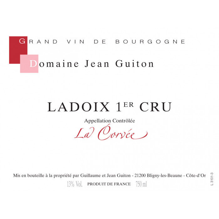 Domaine Jean Guiton Ladoix 1er Cru "La Corvée" rouge 2021 etiquette