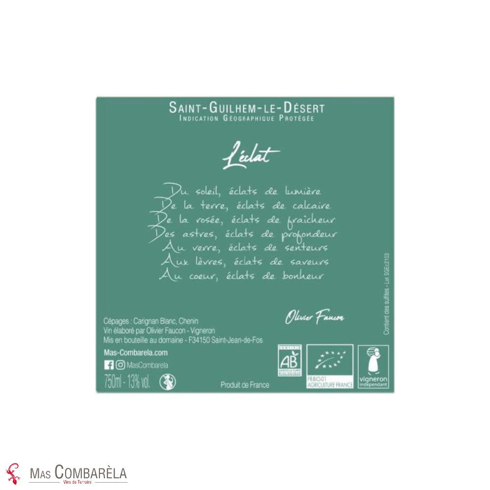 Mas Combarèla "L'éclat" blanc sec 2020